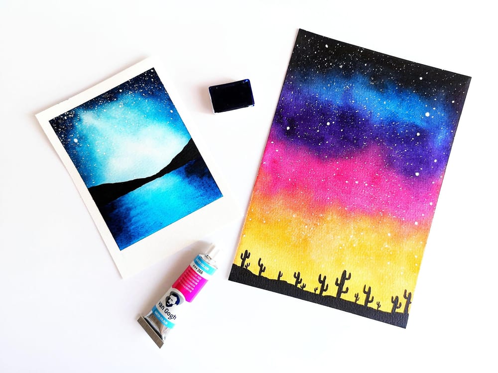 Watercolor Galaxies Polaroid Styles - image 2 - student project