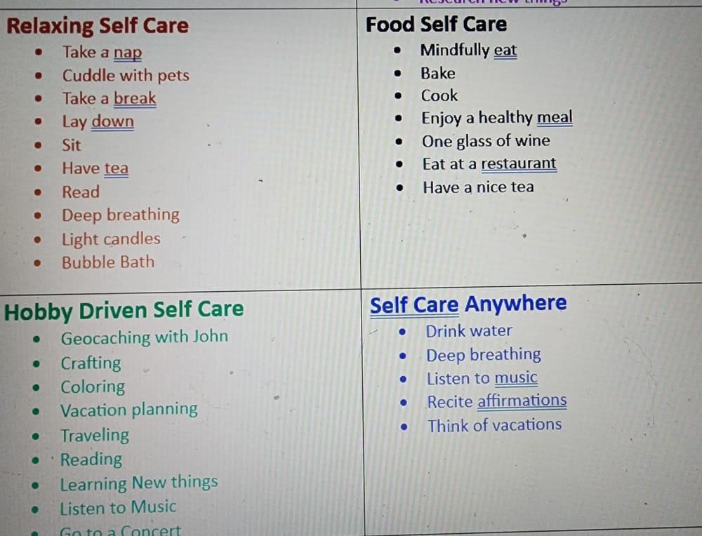 My Self Care Master List - image 1 - student project