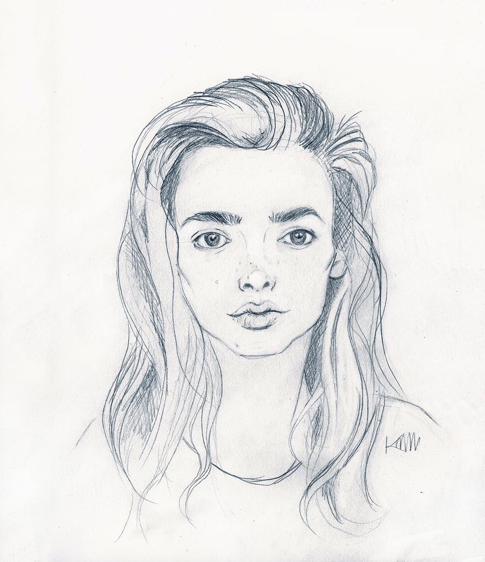 Minimalist Portrait in Pencil - image 1 - student project