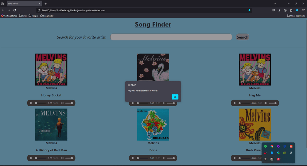 Song Finder - Melvins Edition - image 1 - student project