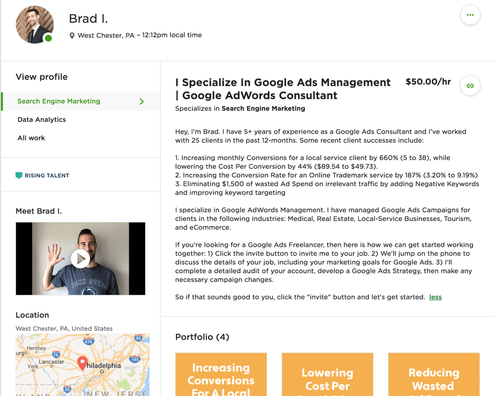 New & Improved UpWork Profile (Rising Talent) - image 1 - student project