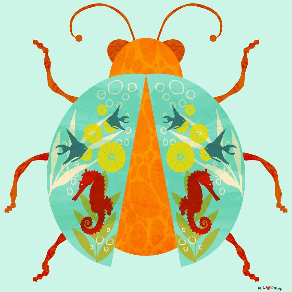 Modern Folk Art Insect Illustrations in Affinity Designer for iPad - image 2 - student project
