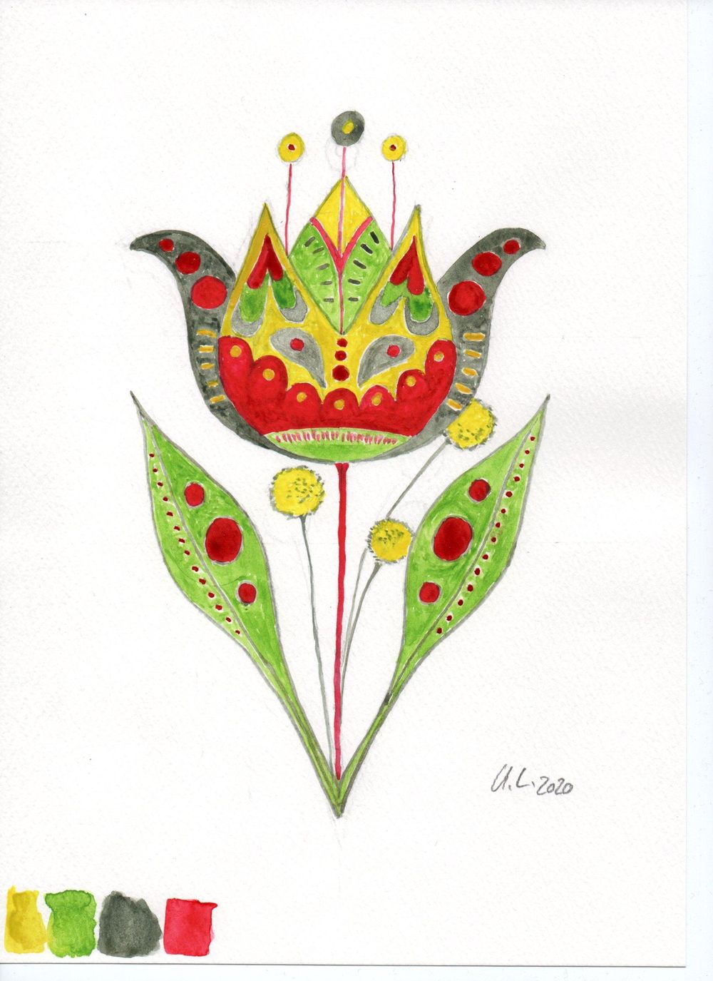 Modern Botanical Folk Art - image 1 - student project