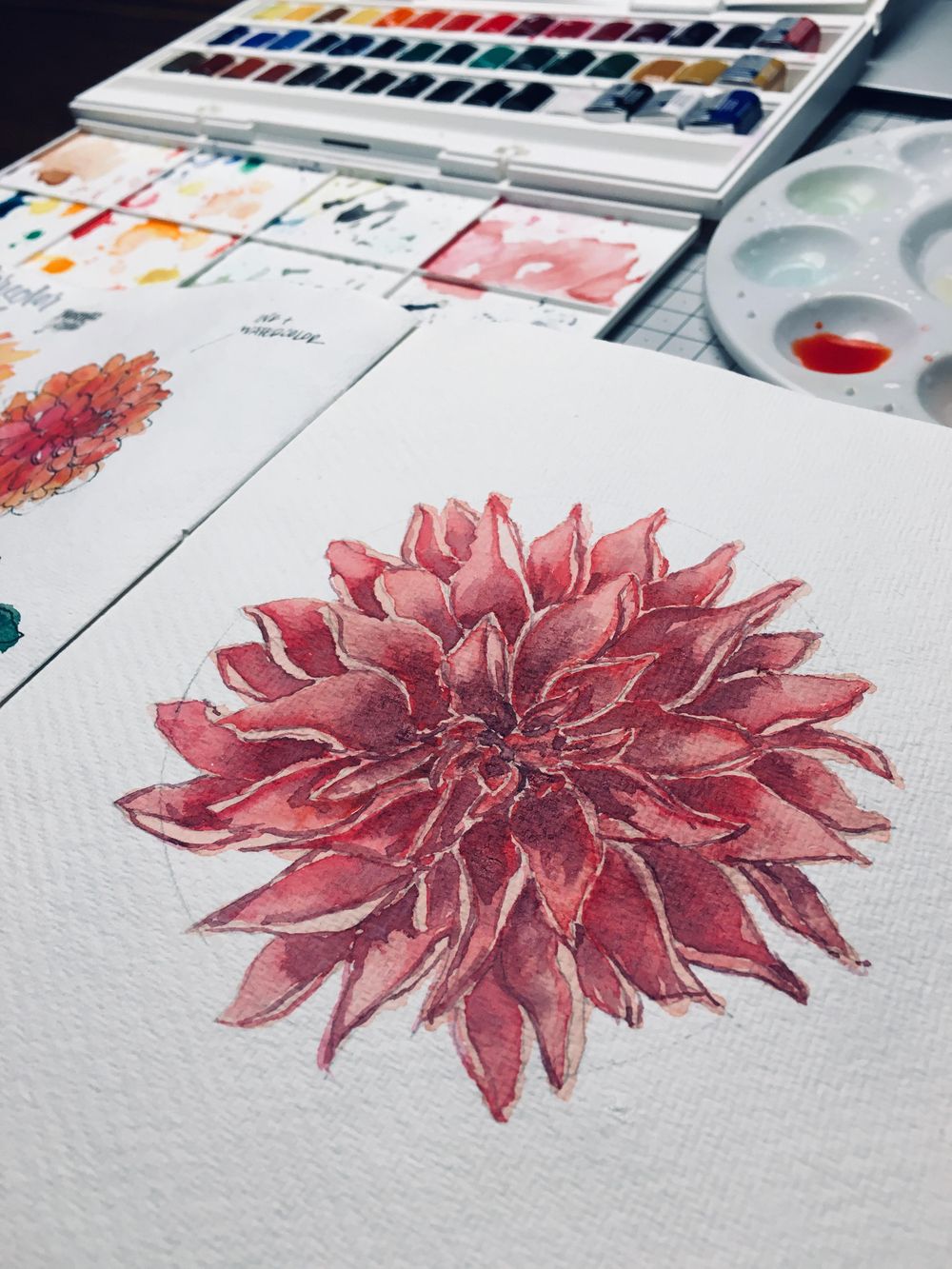 Dahlias 3 ways - image 1 - student project