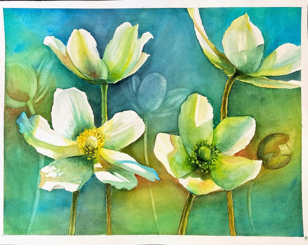 Watercolor Anemones - image 1 - student project