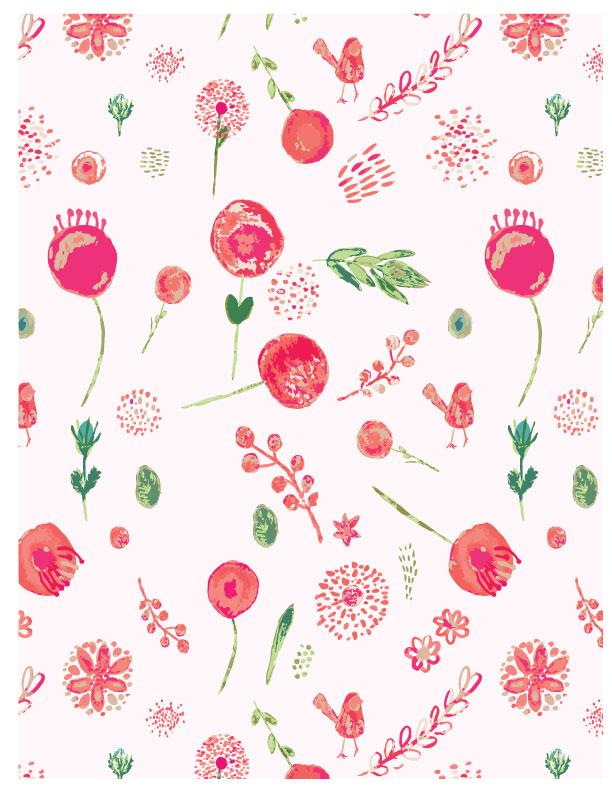 Watercolour for Surface Pattern Design - image 1 - student project