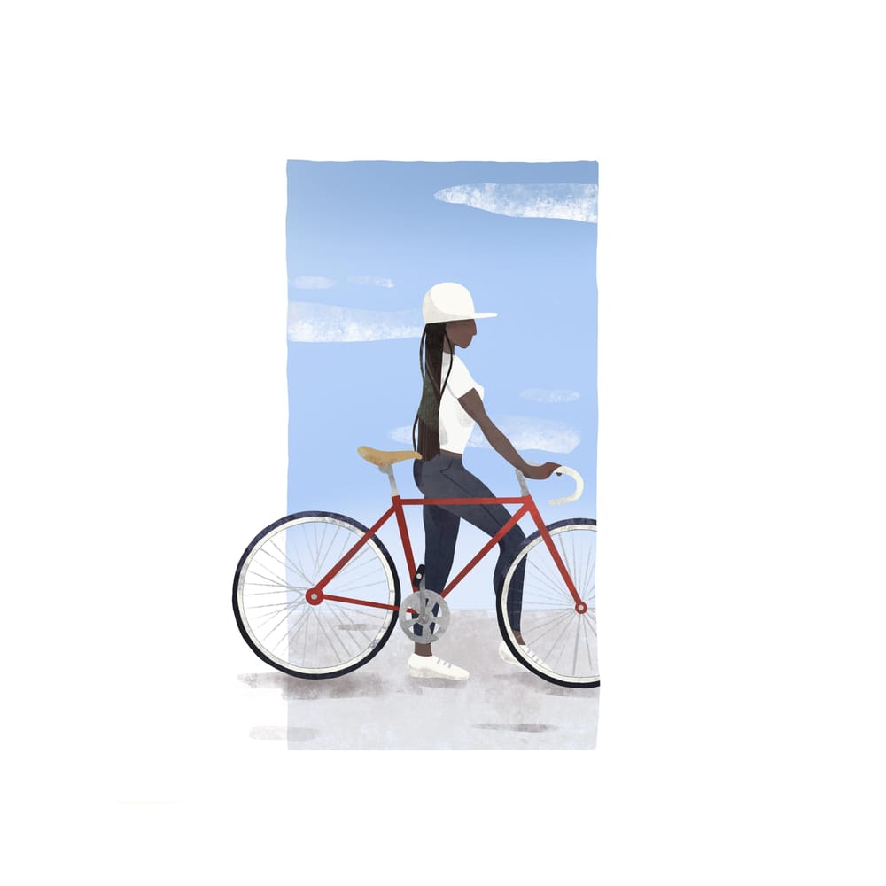 Lady with her bike - image 1 - student project