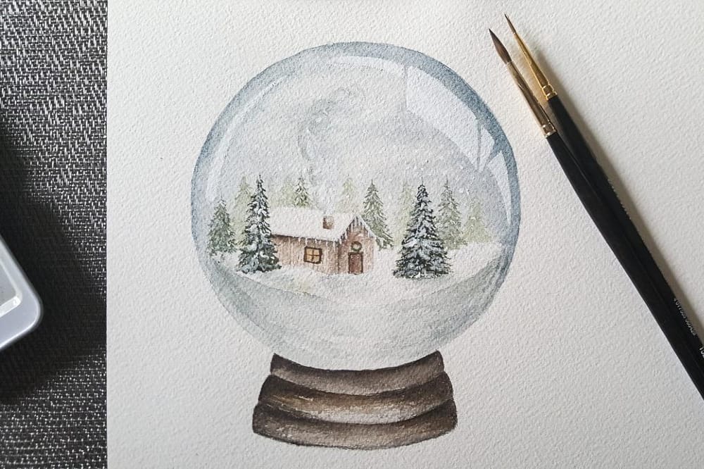 Wintry Cabin Snowglobe - image 3 - student project