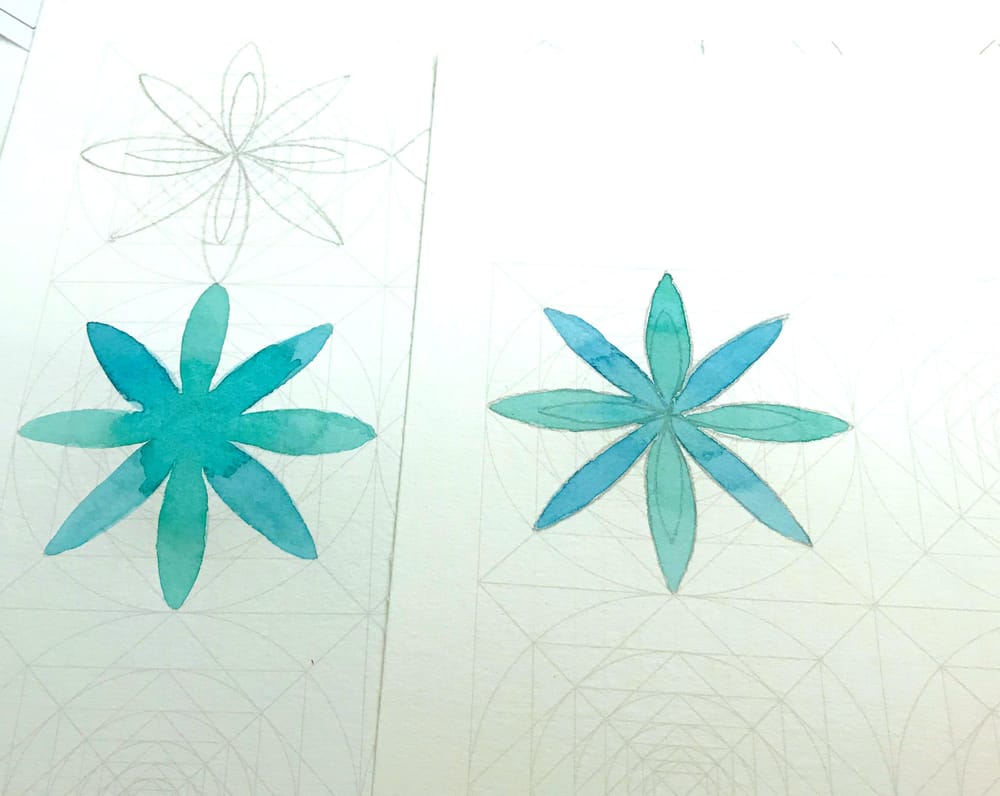Patterns and watercolor - image 2 - student project