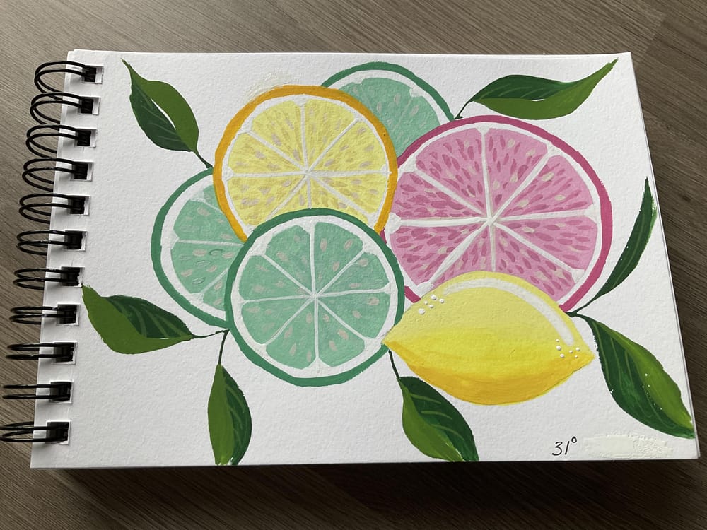 Easy gouache fruit - image 3 - student project