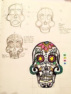 Day of the Dead Skull (Real Time Mirror Drawing ) - image 1 - student project