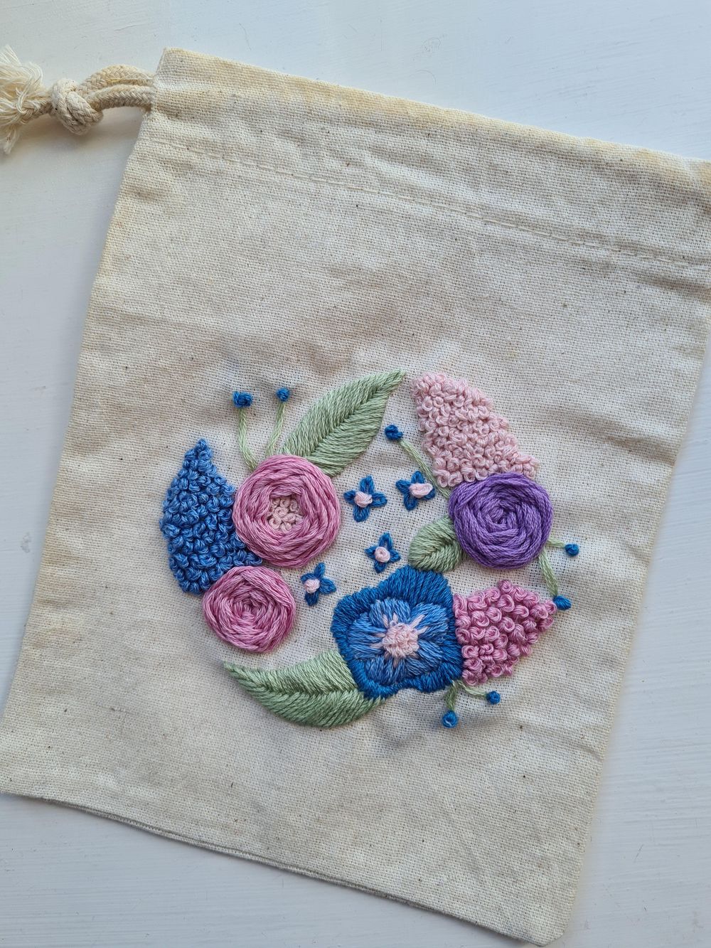 Floral drawstring bag - image 3 - student project