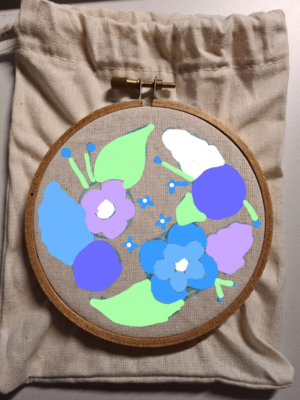Floral drawstring bag - image 2 - student project