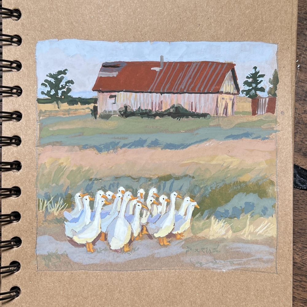 Gouache ducks - image 2 - student project
