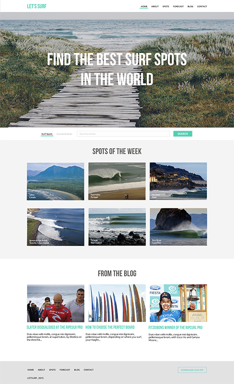 Surf Spots Website - image 1 - student project