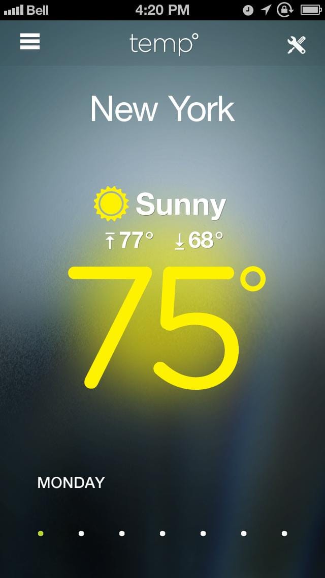 Temp Weather App - image 2 - student project