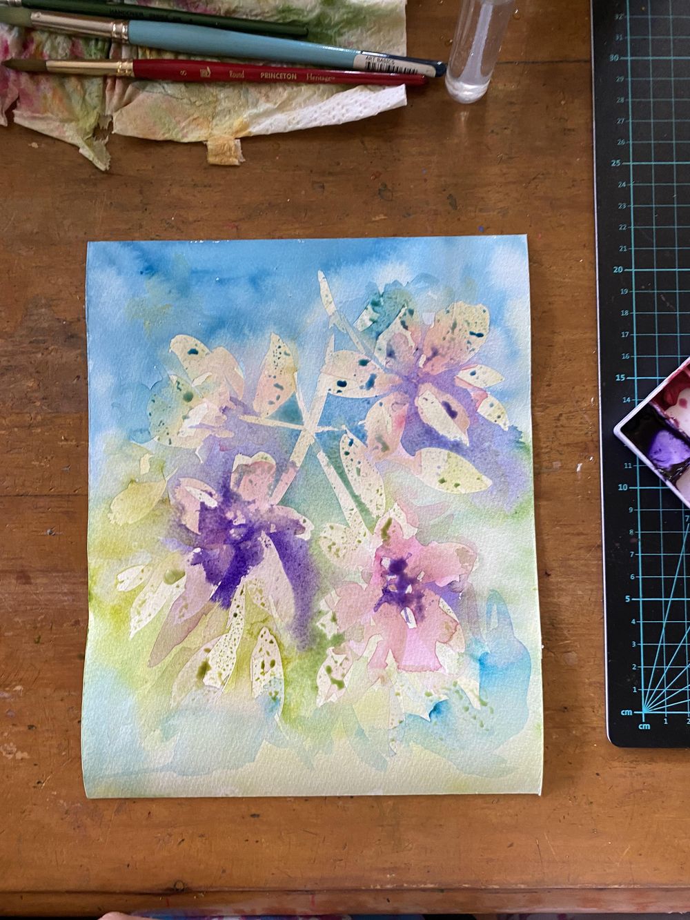 Loose florals with masking fluid - image 2 - student project