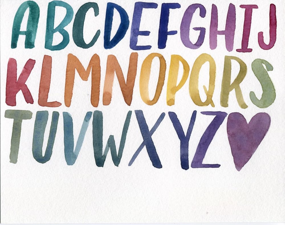 Block-Lettering Alphabet Grid &