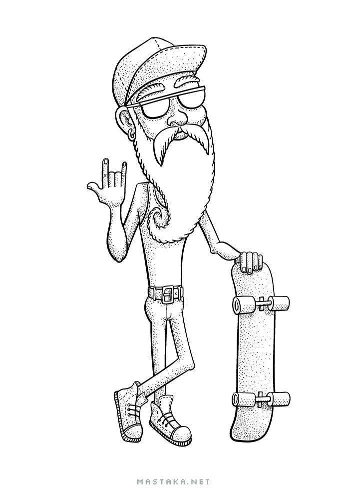 Old Skater: Inking - image 5 - student project