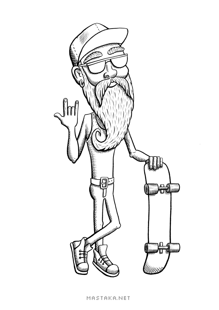 Old Skater: Inking - image 1 - student project