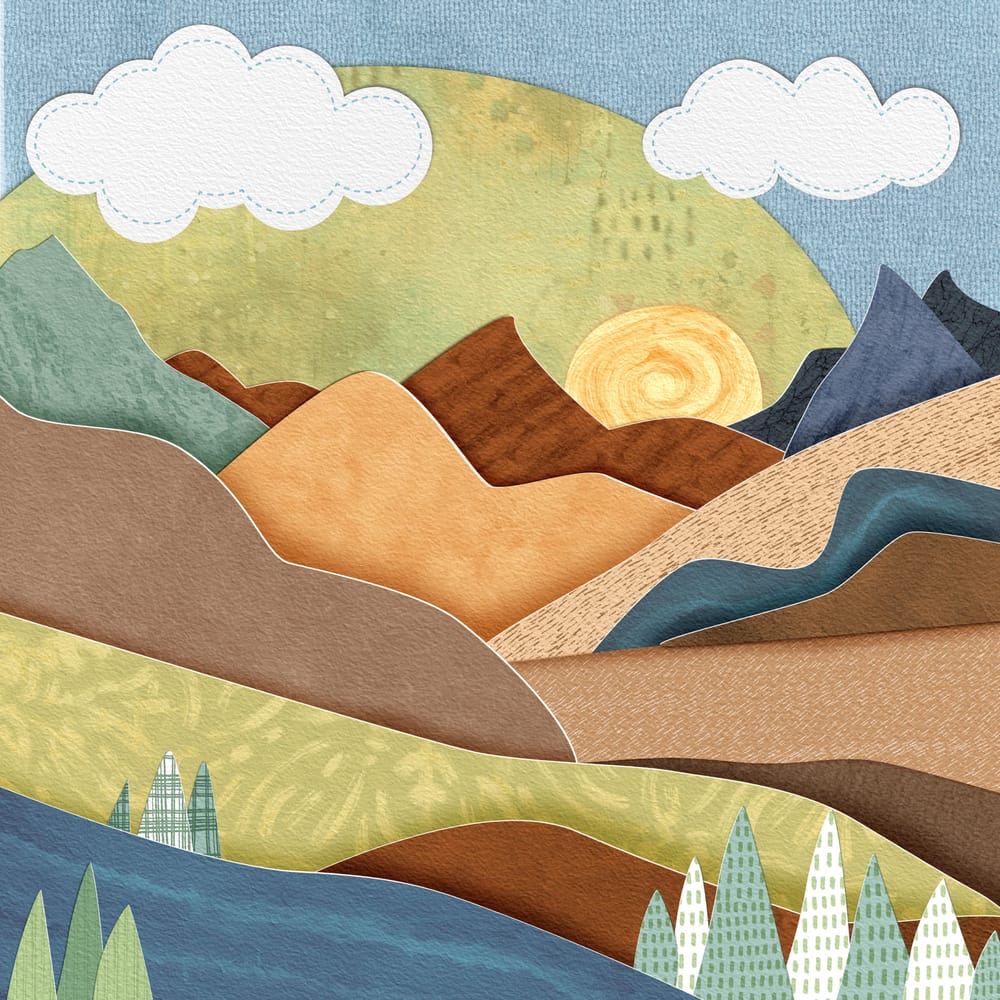 Abstract Landscape Digital Collage - Affinity Designer and Procreate - image 1 - student project