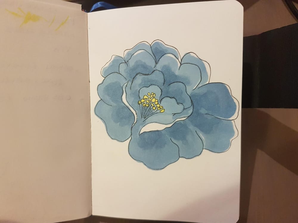 Xilography: "Flower on wood" - image 1 - student project