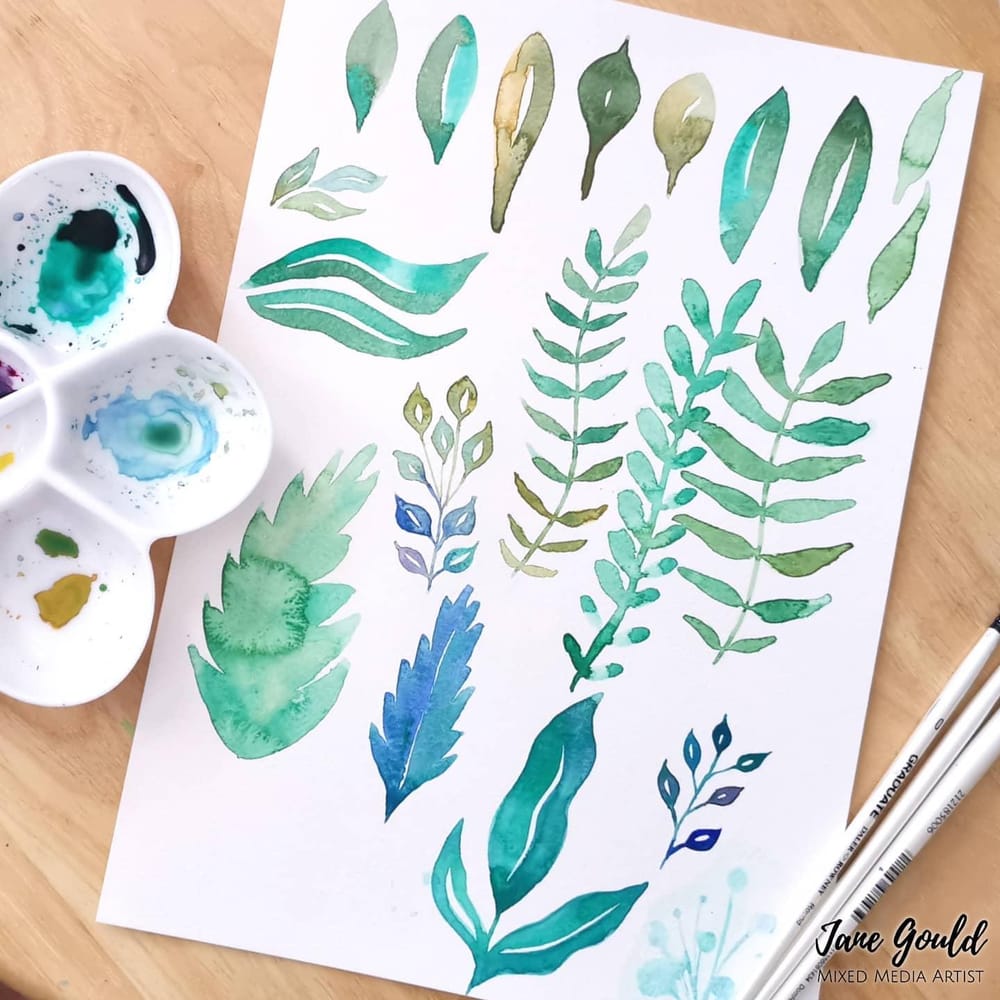Loose Watercolor Leaves - Fun and Easy Way to Paint a Botanical Frame - image 1 - student project