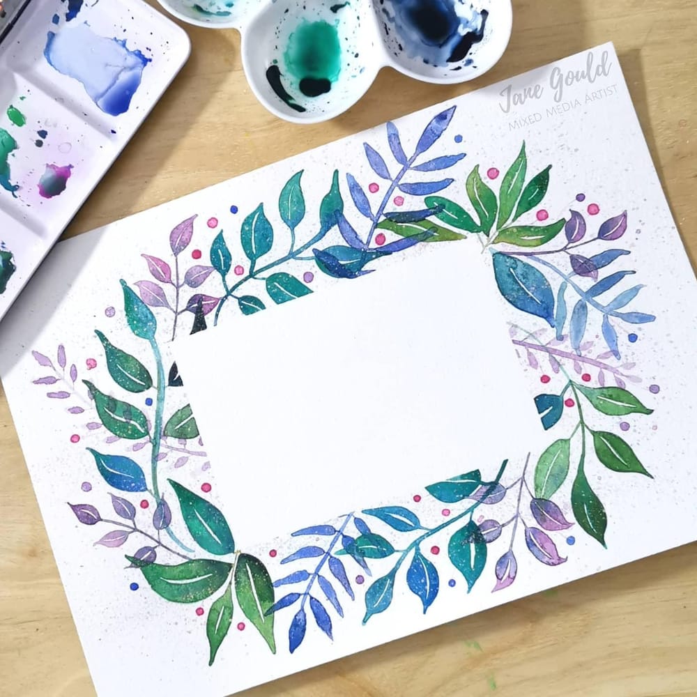 Loose Watercolor Leaves - Fun and Easy Way to Paint a Botanical Frame - image 2 - student project