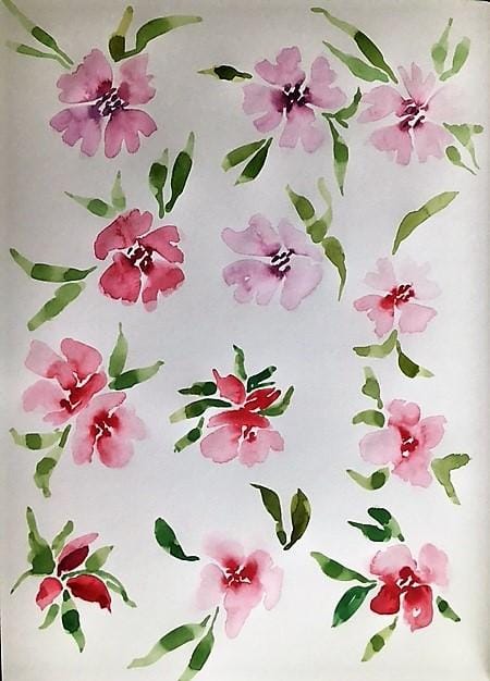 First try on flowers with touching technique - image 2 - student project