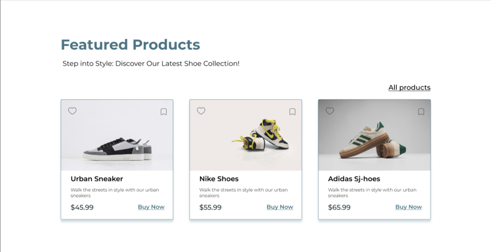 E-commerce landing page - image 2 - student project