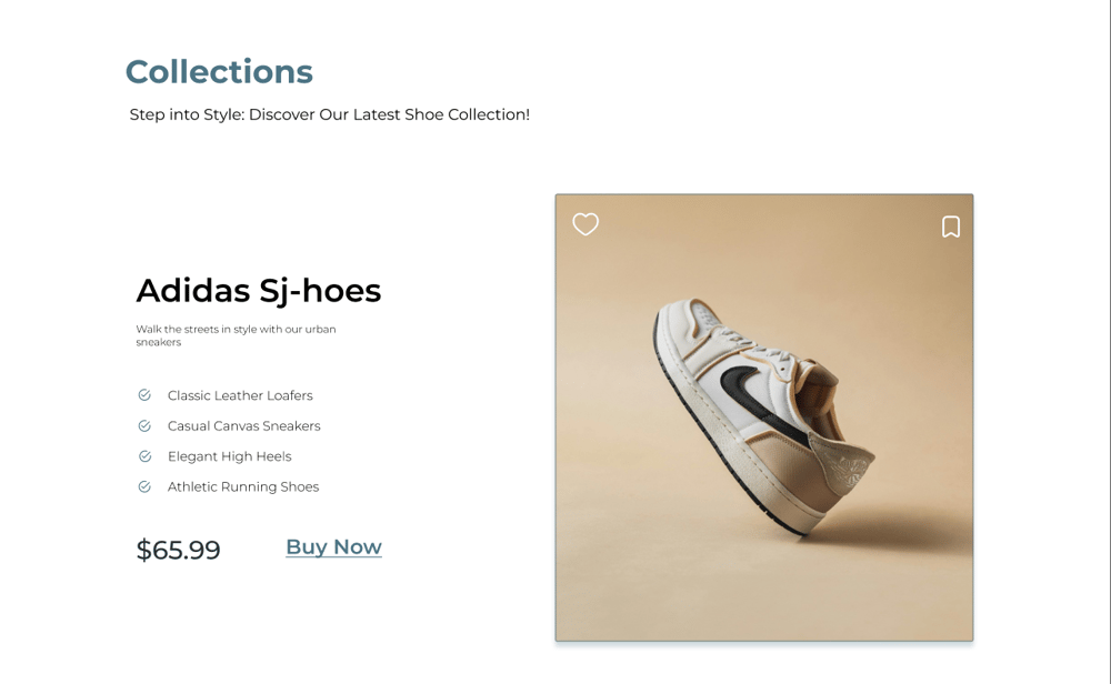 E-commerce landing page - image 3 - student project