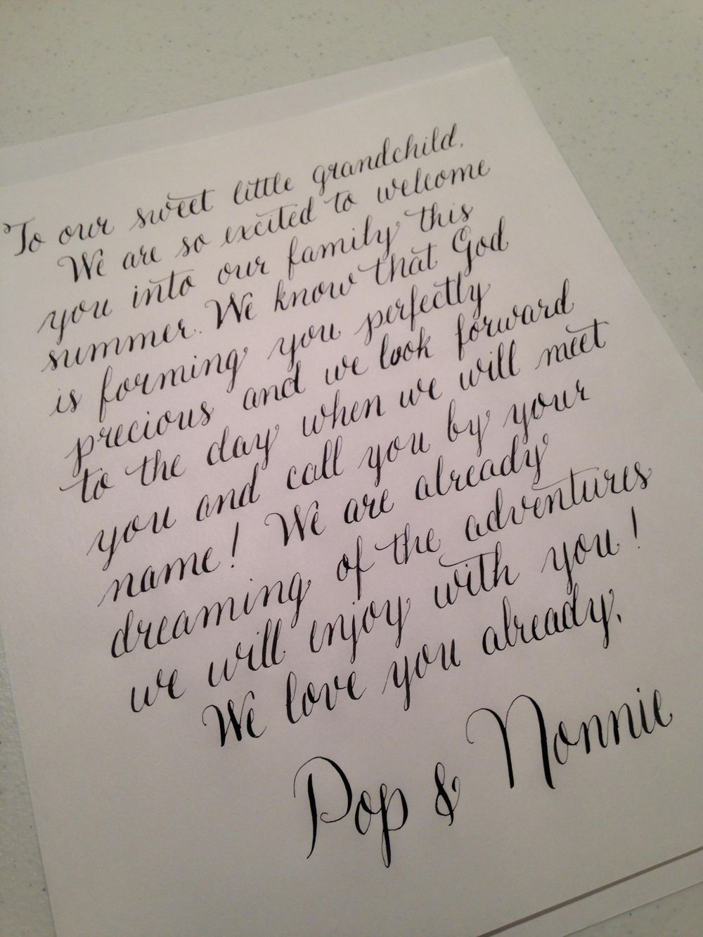 A letter to our newest grandchild who will arrive this summer! - image 1 - student project
