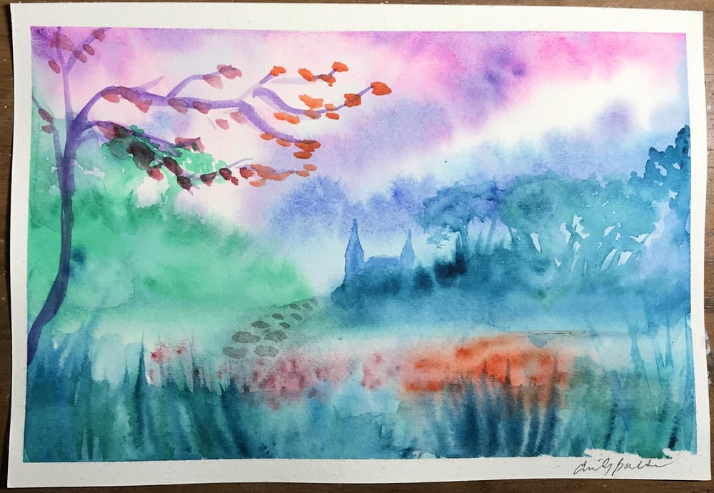 Magical Landscapes, Cool and Warm Watercolors | Skillshare Student Project