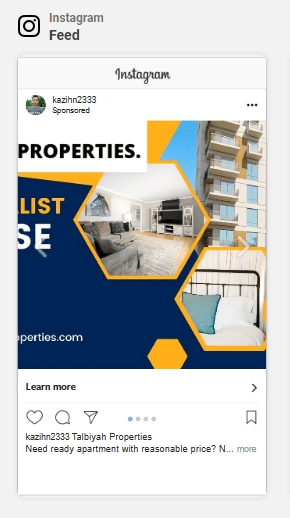 I created Instagram Ad for Talbiyah Properties Ltd. - image 1 - student project