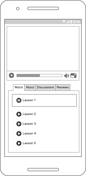 Sample Wireframe for Skillshare Page - image 2 - student project