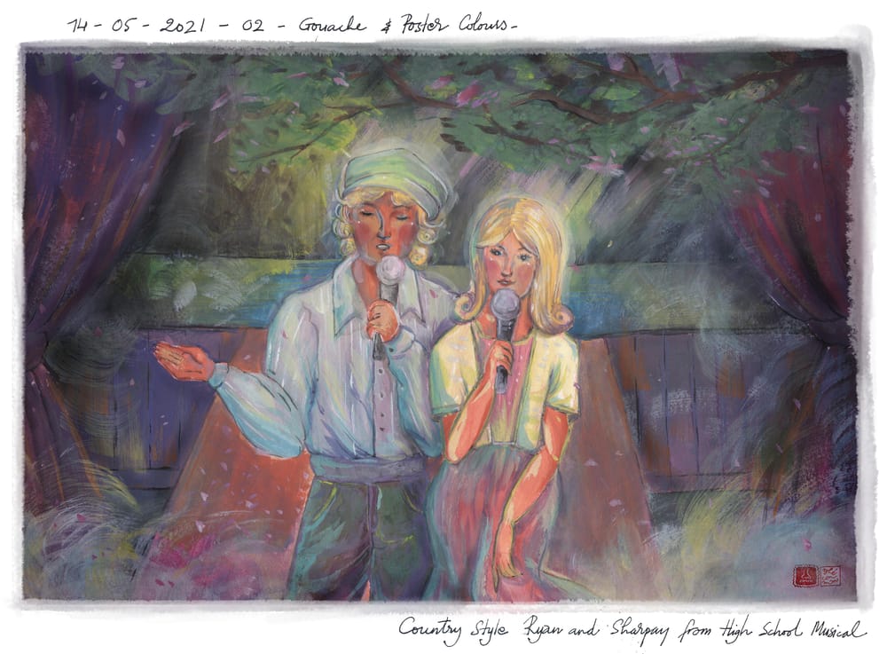 High School Musical Fan Art ( But in country style) - image 6 - student project