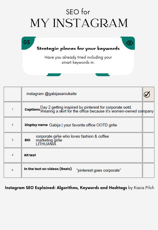 SEO for my instagram gabijasaniukaite - image 3 - student project
