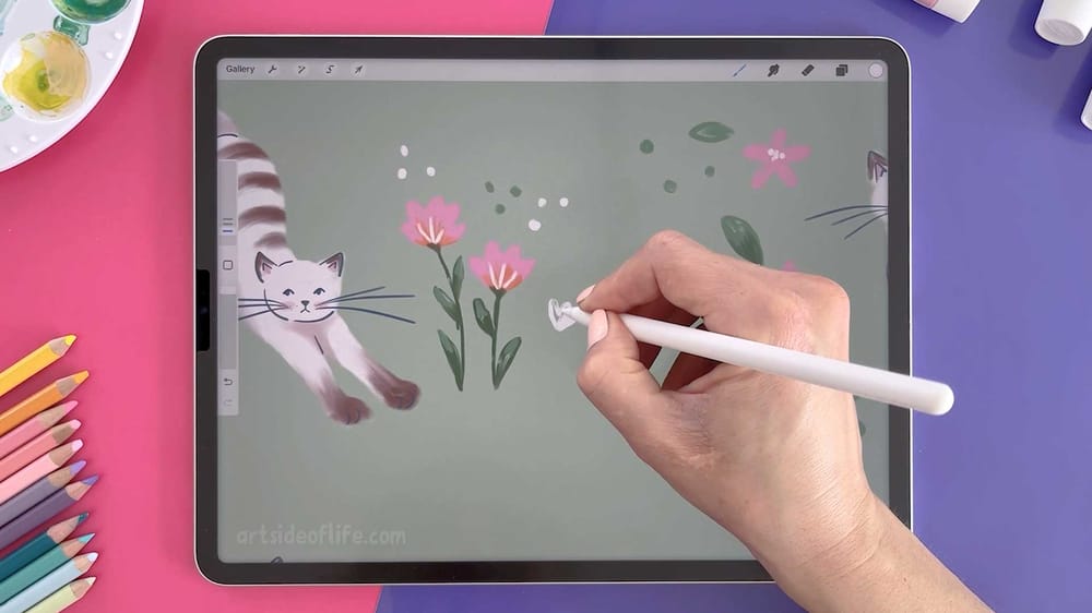 Cat digital sketchbook spread - image 2 - student project