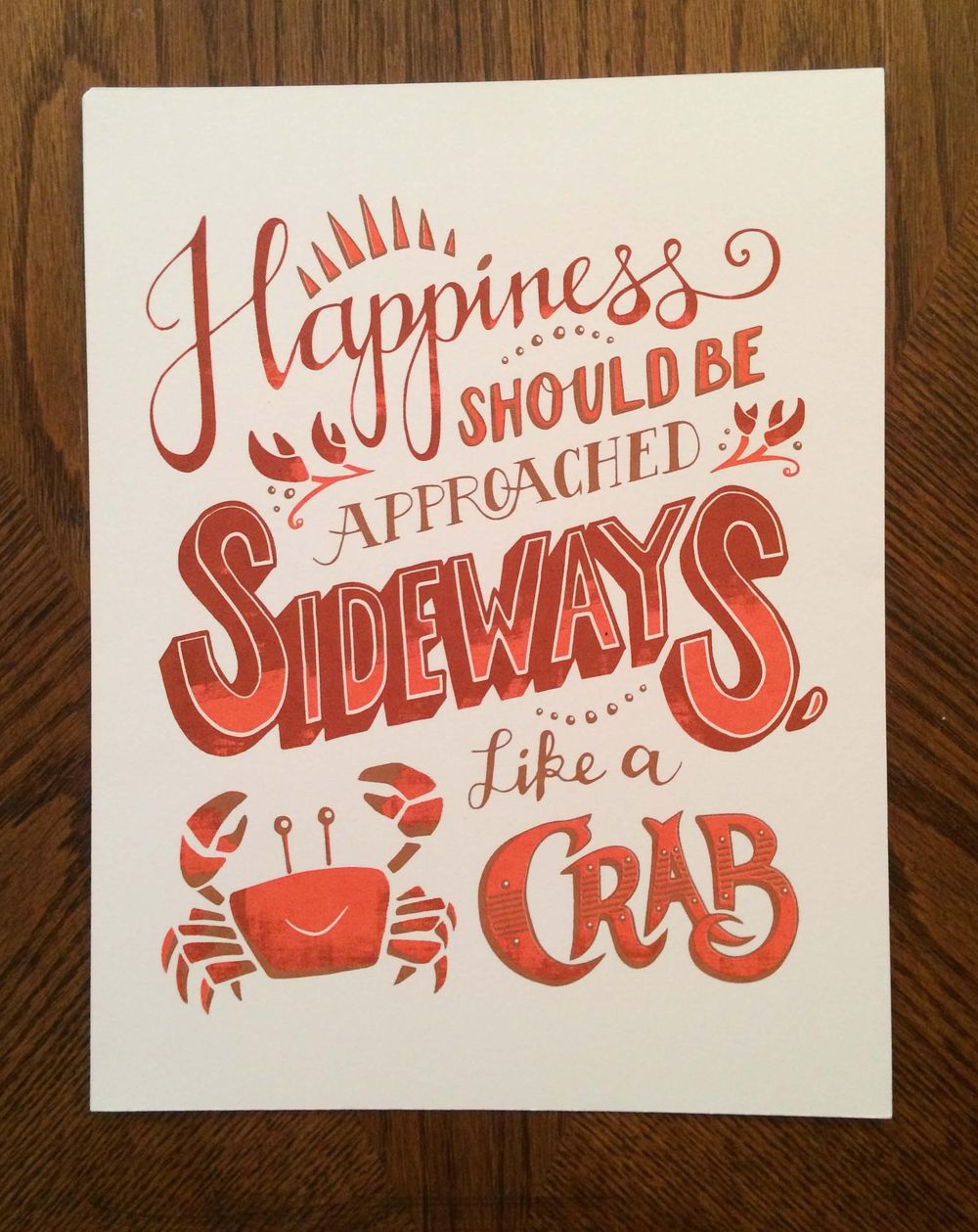 Happiness should be approached sideways, like a crab. - image 2 - student project
