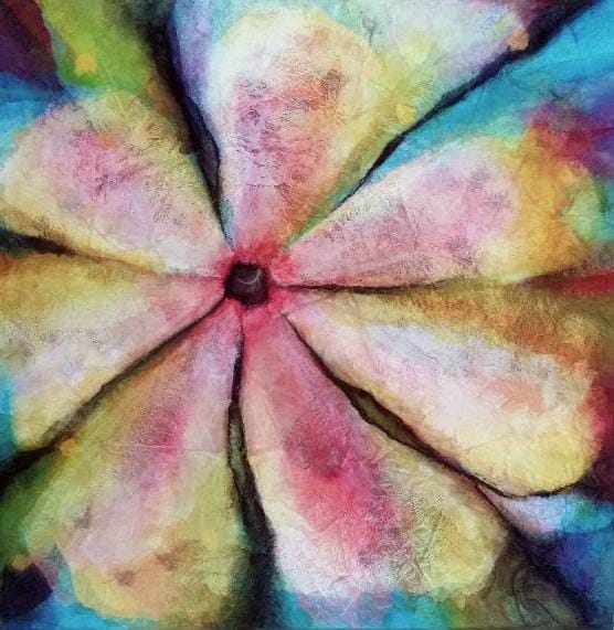Mixed Media Collage - Flower - image 1 - student project