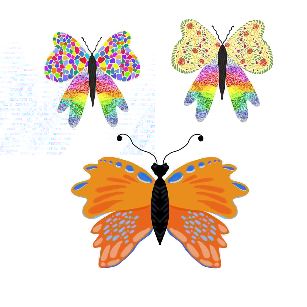 Colorful butterflies - image 1 - student project