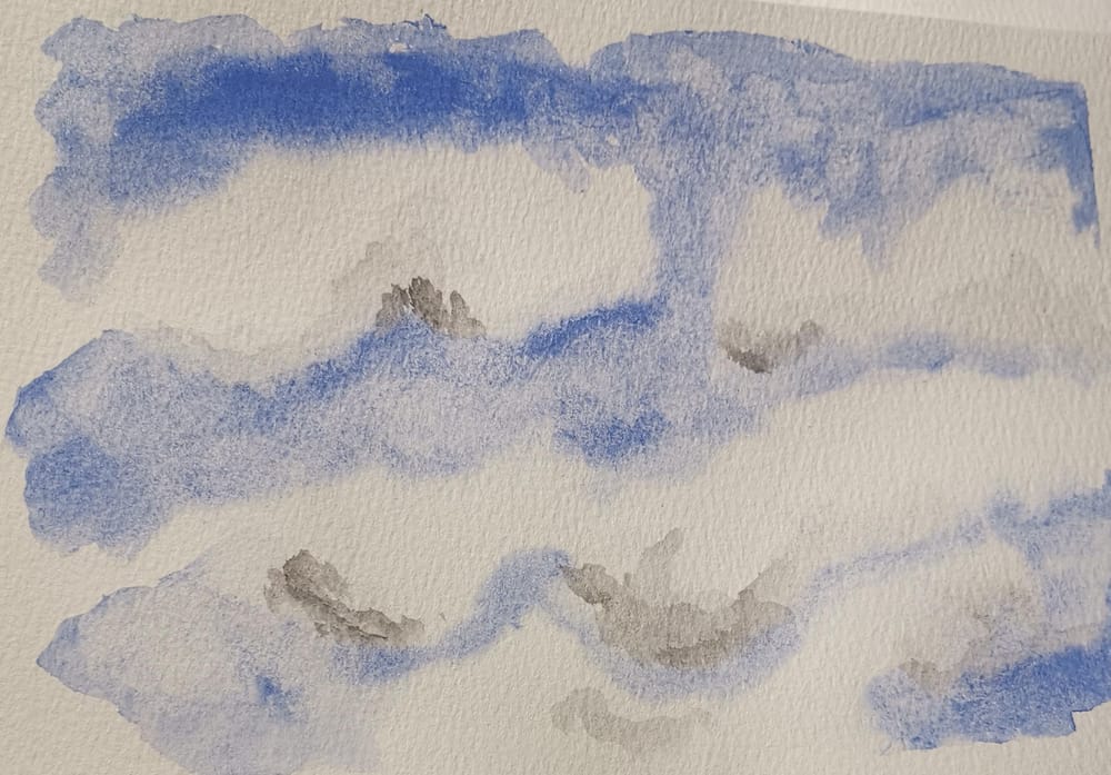 Clouds and skies in watercolor - image 2 - student project