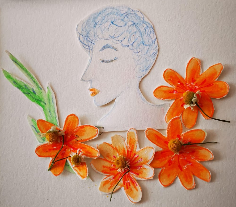 Portrait with flowers - image 1 - student project