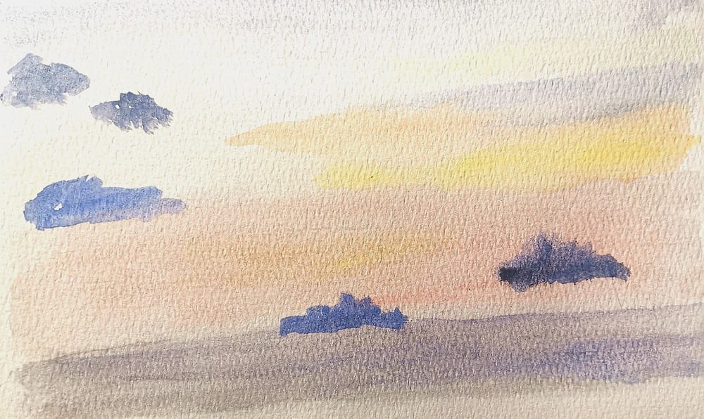 Clouds and skies in watercolor - image 4 - student project