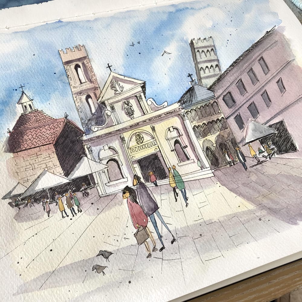 Urban Sketching - Lucca - image 1 - student project