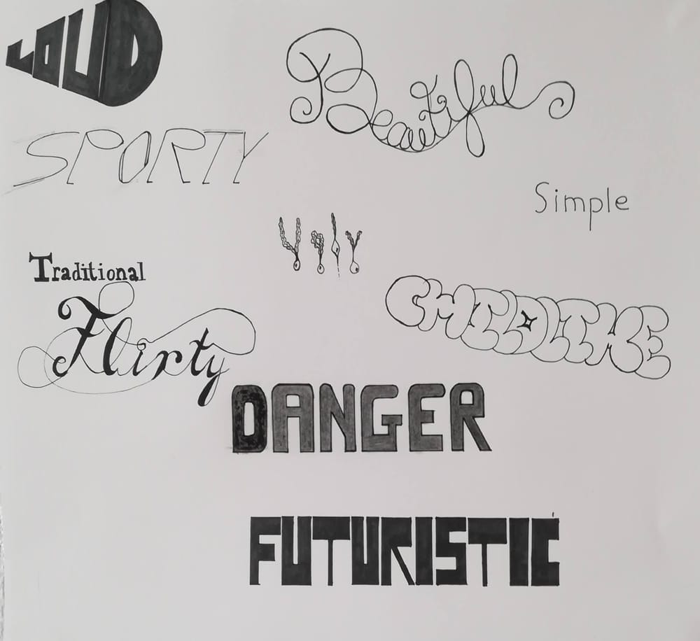 10 words, 10 handwritten fonts - image 1 - student project