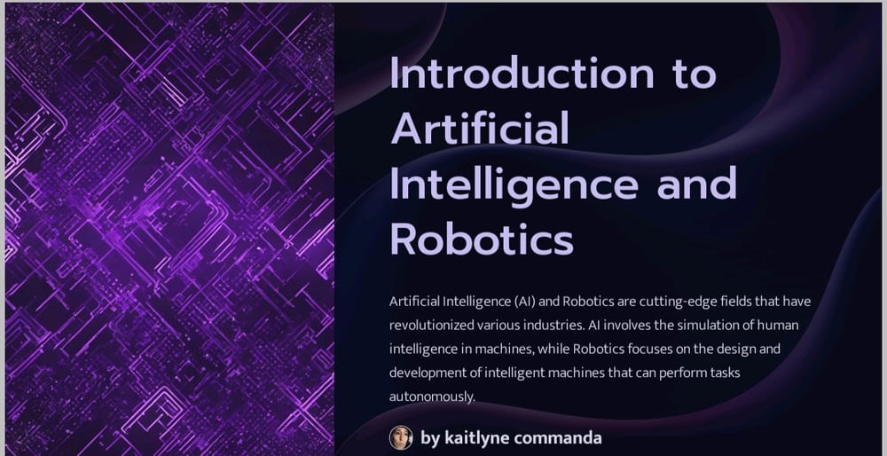 Artificial intelligence and robotics - image 1 - student project