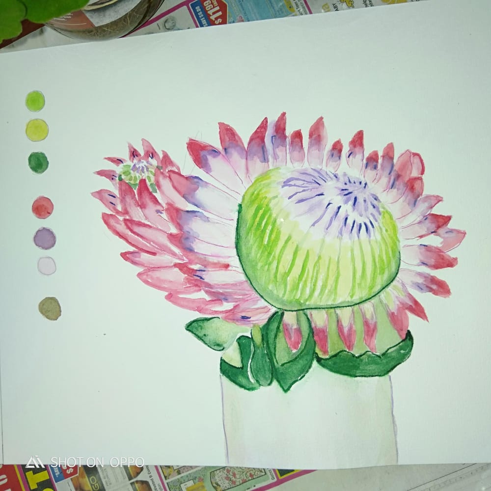 Tropical floral in loose watercolor - image 1 - student project