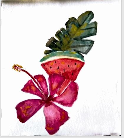 Watercolor Botanical with a Modern twist - image 1 - student project
