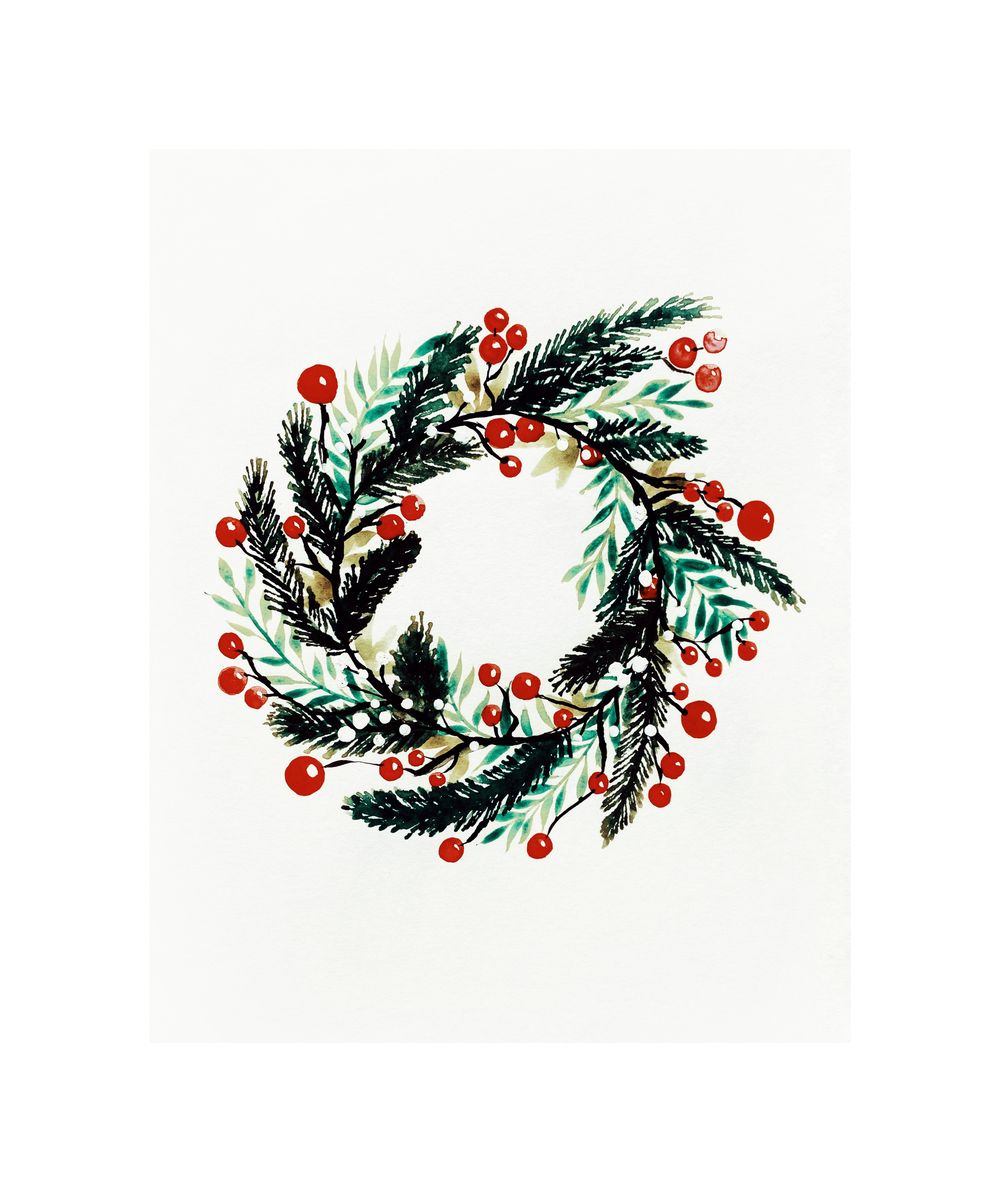 Three unique Christmas wreaths Watercolor - image 1 - student project